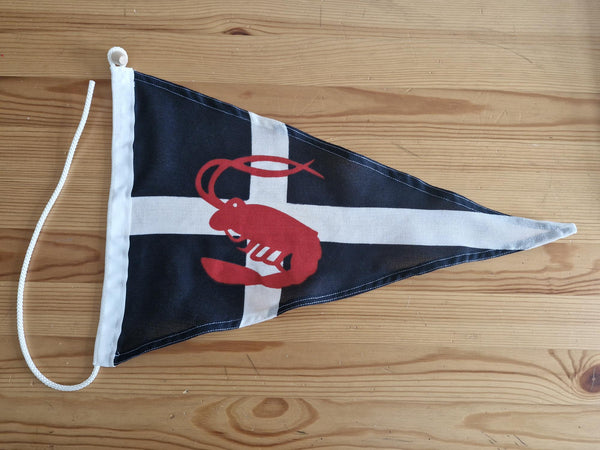 East Coast Shrimp Association pennant flag. St Piran, Cornwall flag. Vintage flag by Flag Studio