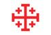 Jerusalem cross (Crusader's cross, five-fold cross) red