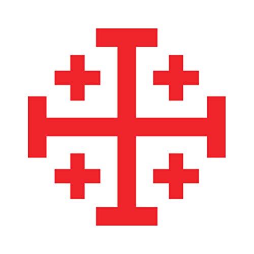 Jerusalem cross (Crusader's cross, five-fold cross) red