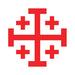Jerusalem cross (Crusader's cross, five-fold cross) red