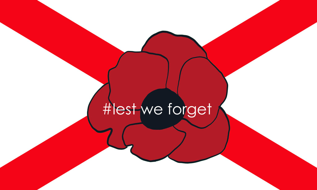 St Patrick/Ireland saltire - Poppy / lest we forget