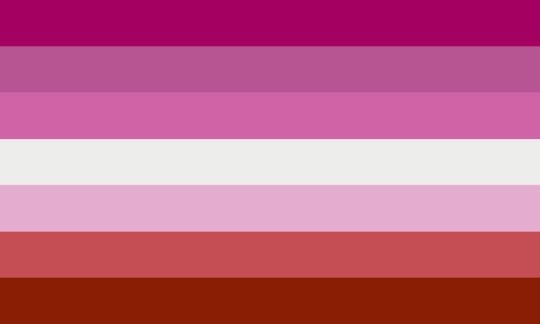 Lesbian PRIDE flag.  All the colours of the rainbow.