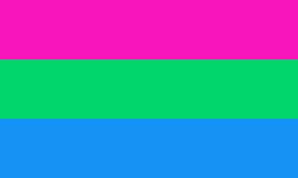 Polysexual PRIDE flag.  All the colours of the rainbow.