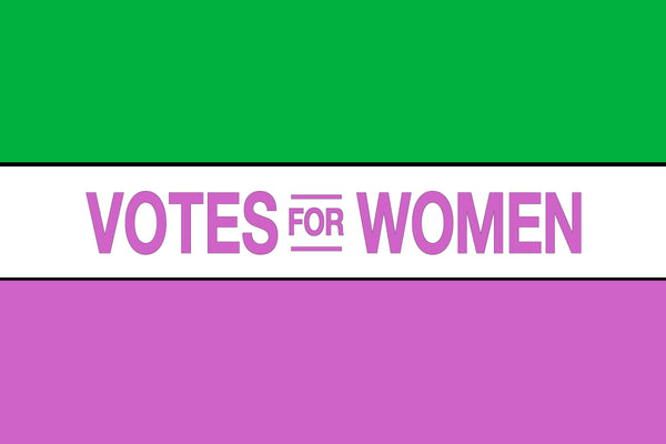Suffragette (votes for women v2) with black lines