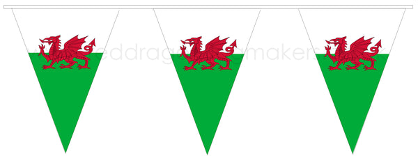 Welsh Dragon flag PREMIUM poly bunting MADE TO ORDER (9x12" pennants)