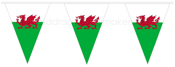 Welsh Dragon flag PREMIUM poly bunting MADE TO ORDER (9x12