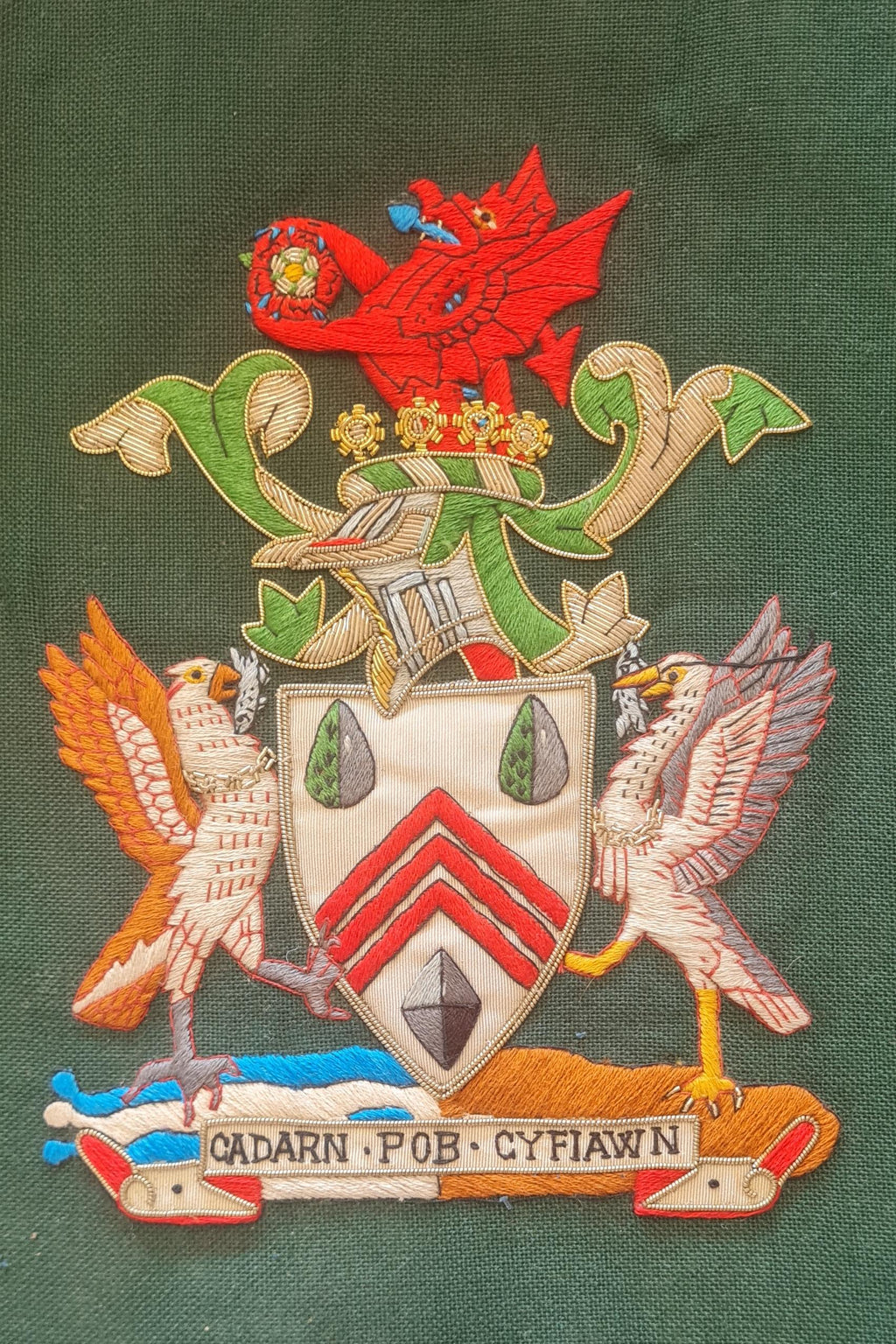 West Glamorgan CC hand embroidered coat of arms